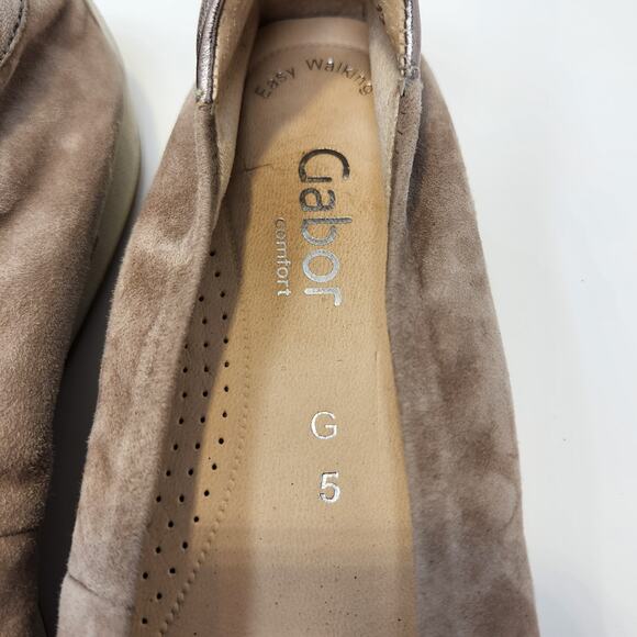 Gabor Women Tan Suede Slip On Comfort Flats Size UK 5 US 7.5 Closed Round Toe - Picture 5 of 8